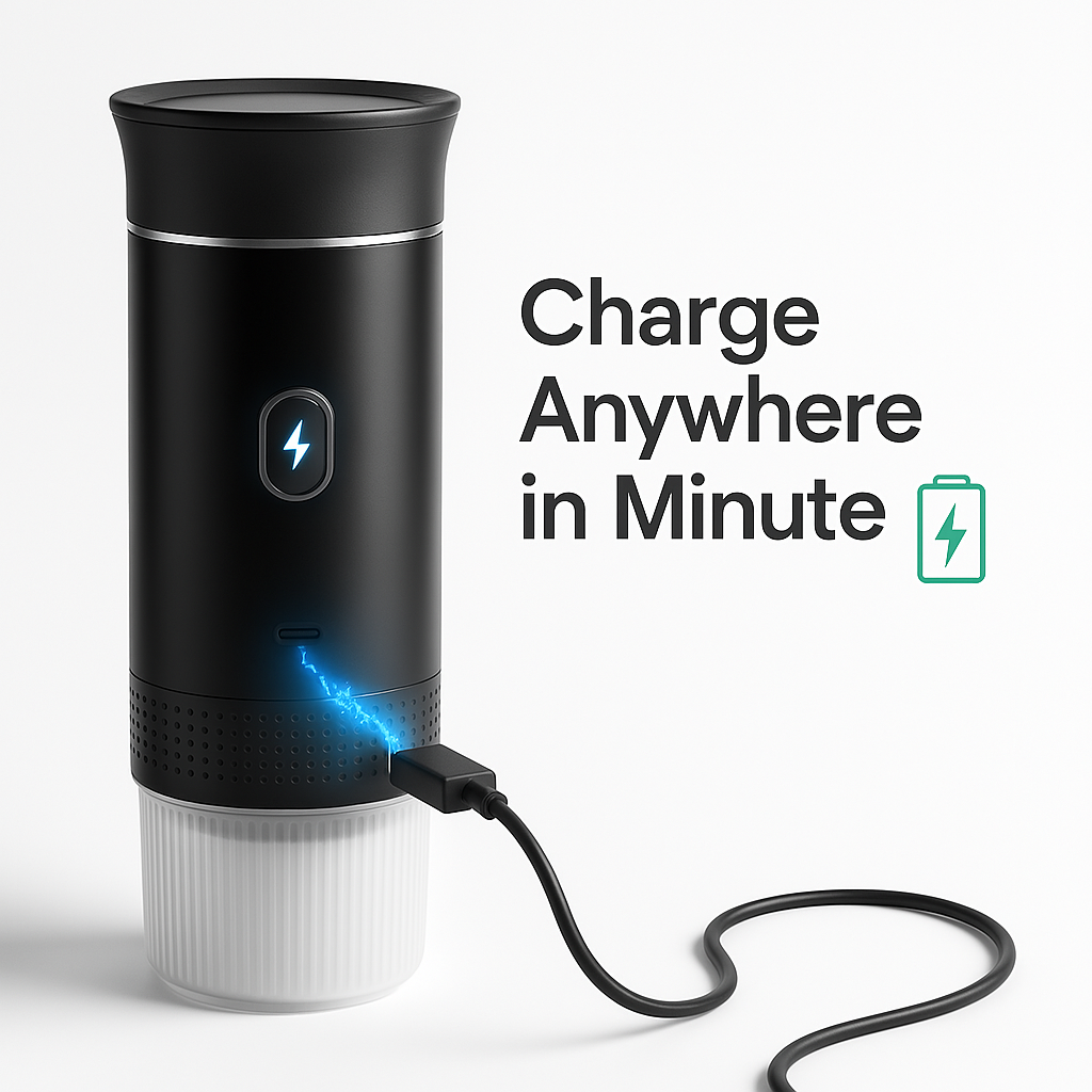 ☕ BREWGO — 3‑in‑1 Portable Espresso Power