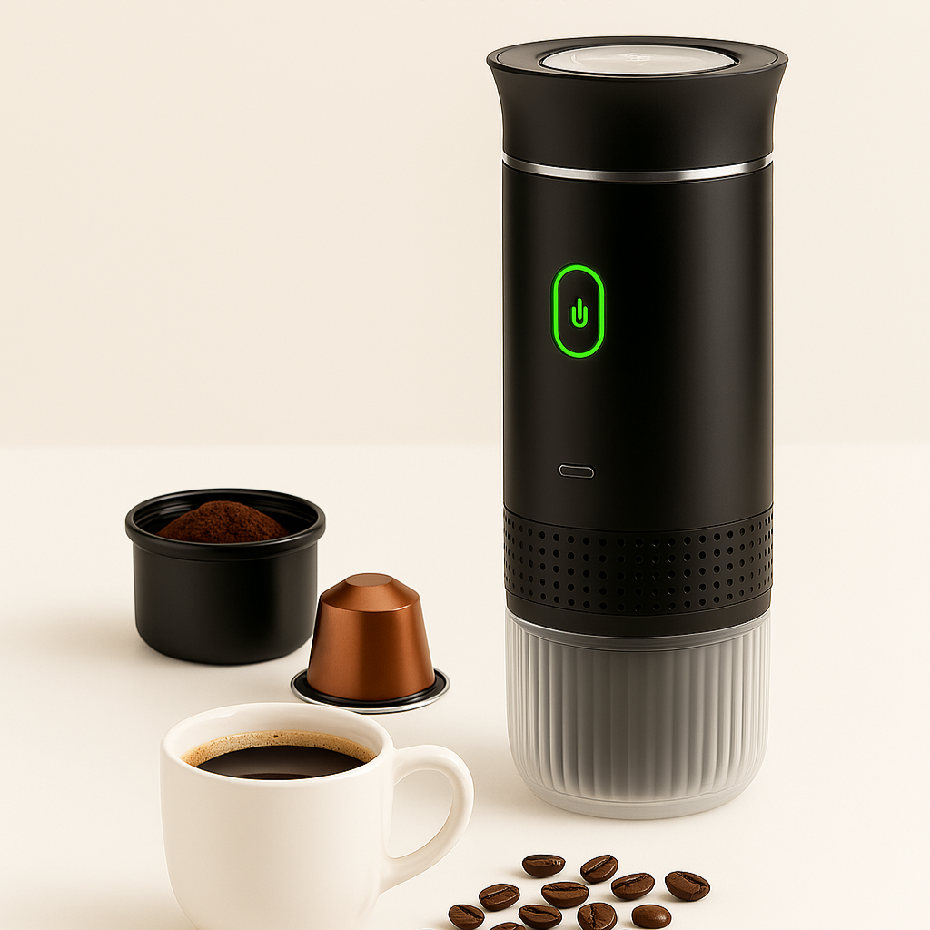 ☕ BREWGO — 3‑in‑1 Portable Espresso Power